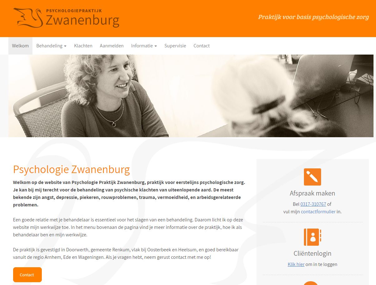 Praktijkwebsite Psychologie Zwanenburg